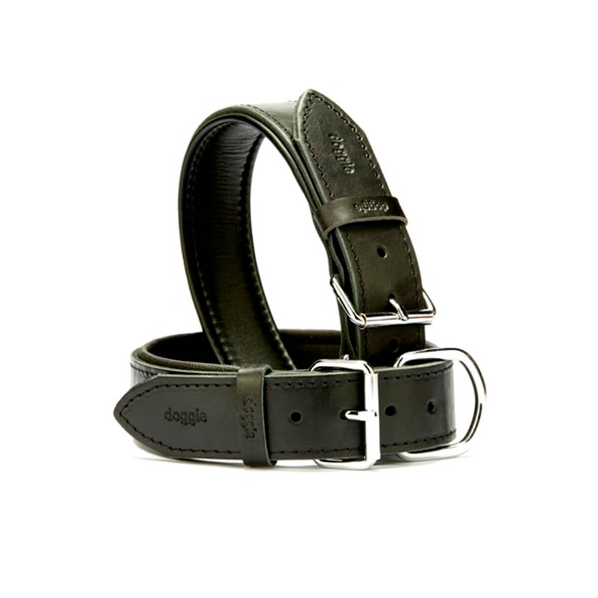 Doggie Deri Köpek Boyun Tasması – Small Siyah (2 X 40 Cm)