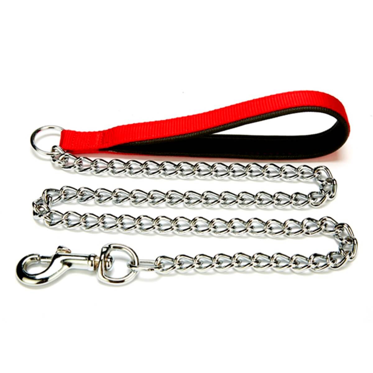 Doggie Comfort Dokuma Zincir Köpek Gezdirme Kayışı – Kırmızı (2 X 110 Cm)