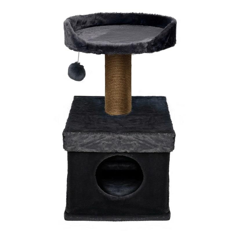 Dubex 39x39x72 cm Kedi Oyun Evi ve Tırmalama Platformu Gri