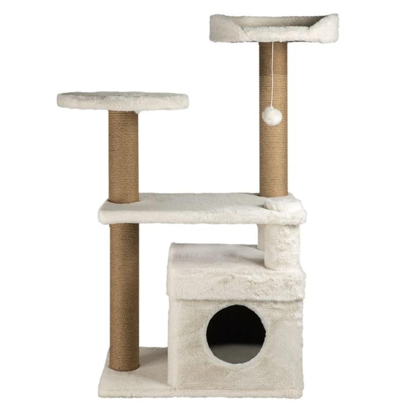 Dubex 53x86x111 cm Kedi Oyun Evi ve Tırmalama Platformu Beyaz