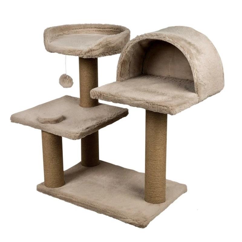 Dubex 53x87x75 cm Kedi Oyun Evi ve Tırmalama Platformu Bej