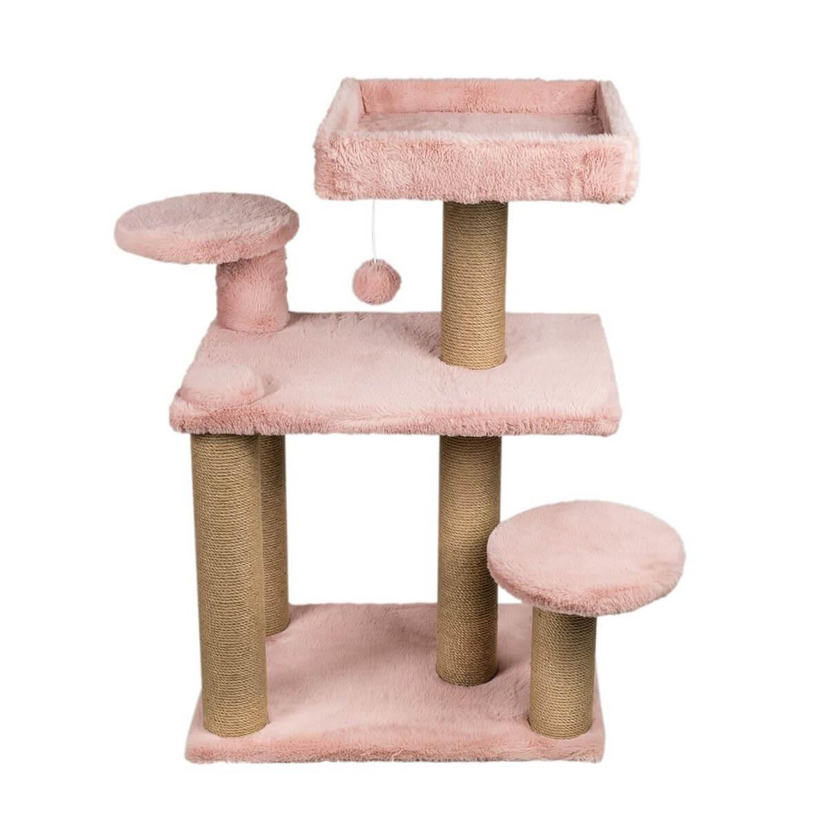Dubex 56x83x91 cm Kedi Oyun Evi ve Tırmalama Platformu Pembe