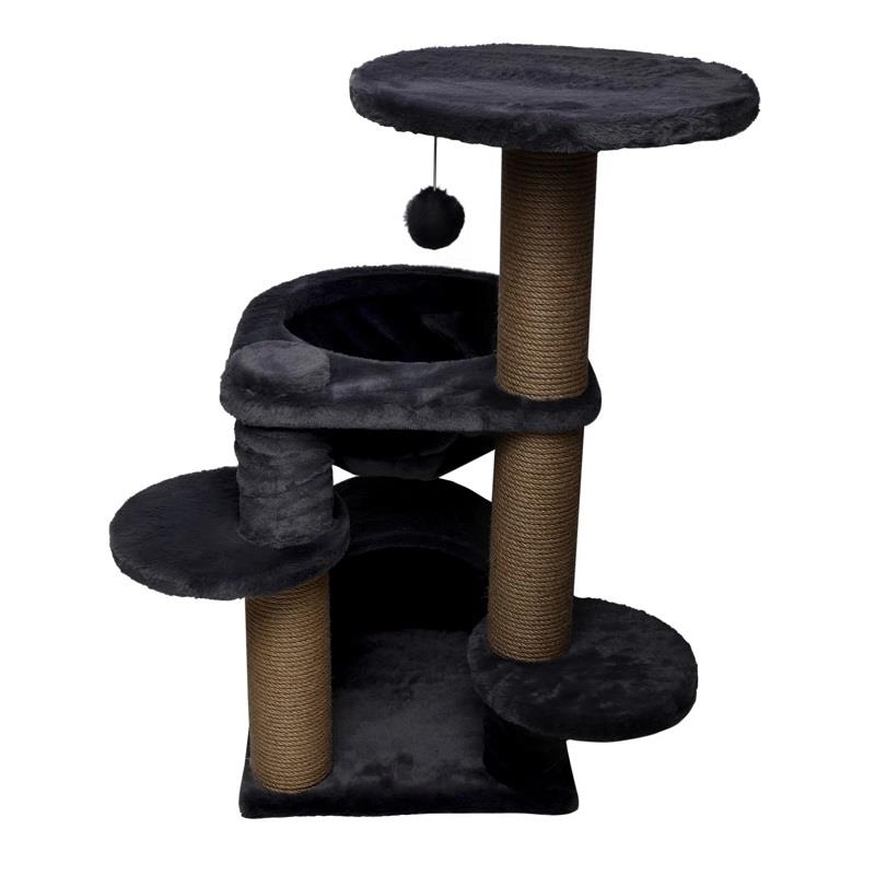 Dubex 60x65x84 cm Kedi Oyun Evi ve Tırmalama Platformu Gri