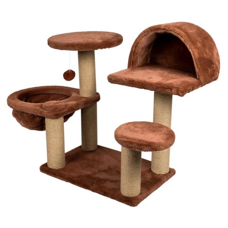 Dubex 65x108x75 cm Kedi Oyun Evi ve Tırmalama Platformu Tarçın