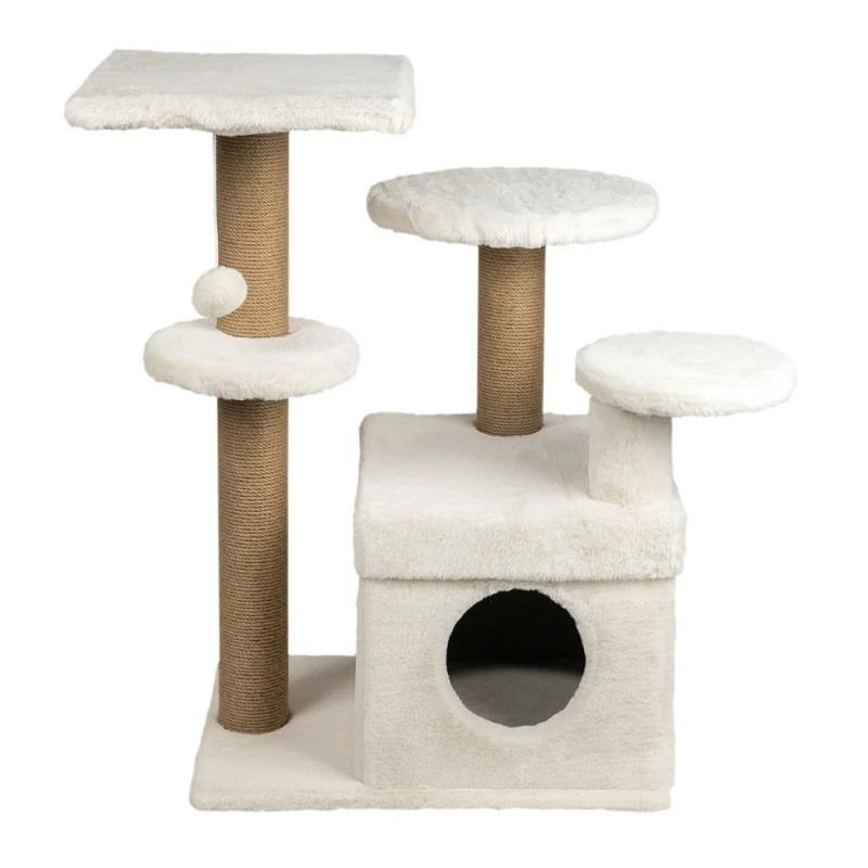Dubex 65x86x87 cm Kedi Oyun Evi ve Tırmalama Platformu Beyaz