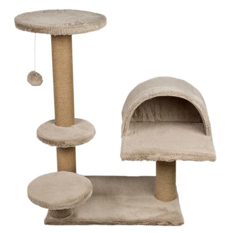 Dubex 65x87x87 cm Kedi Oyun Evi ve Tırmalama Platformu Bej