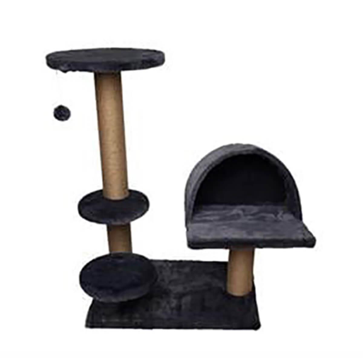 Dubex 65x87x87 cm Kedi Oyun Evi ve Tırmalama Platformu Gri