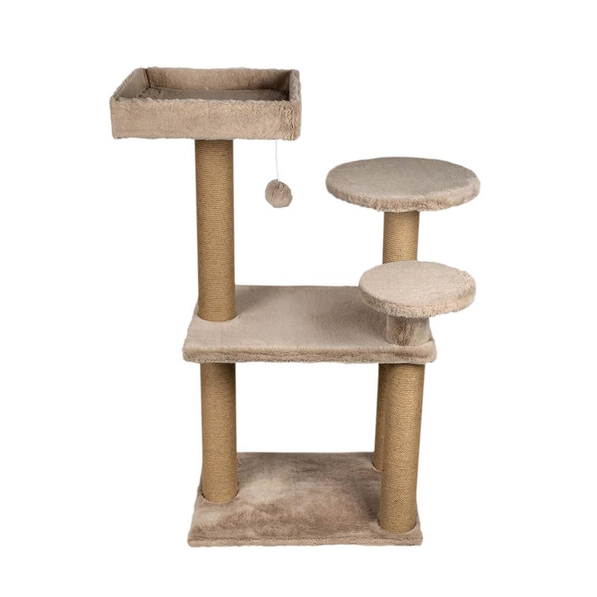 Dubex 65x88x111 cm Kedi Oyun Evi ve Tırmalama Platformu Bej