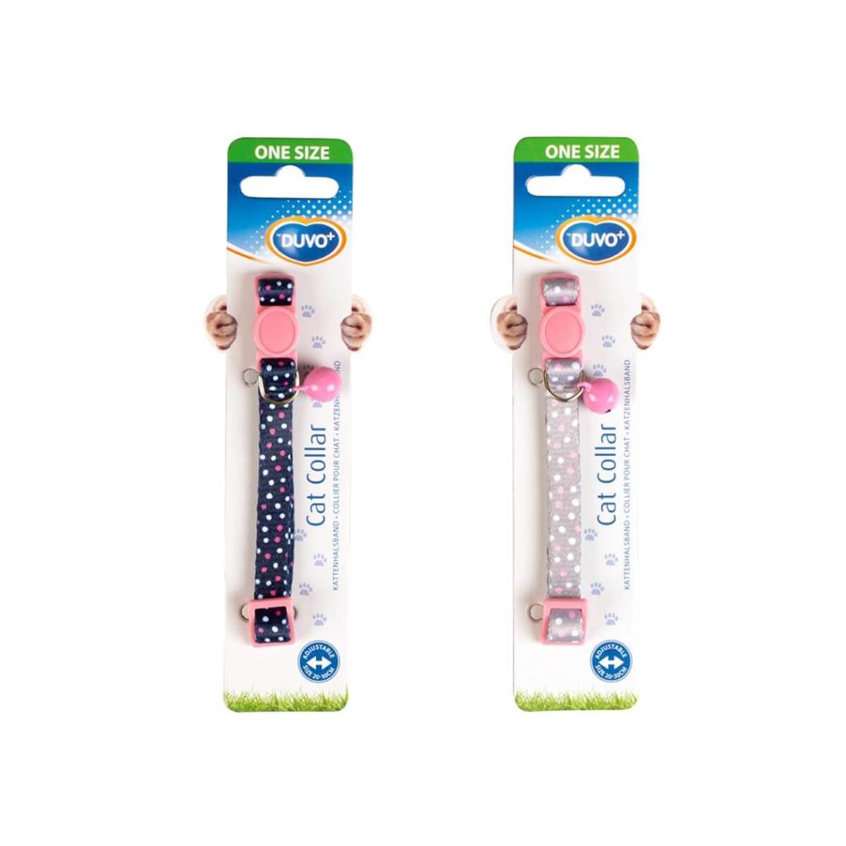 Duvo+ Cat Collar White Dots Kedi Tasması Blue / Beige