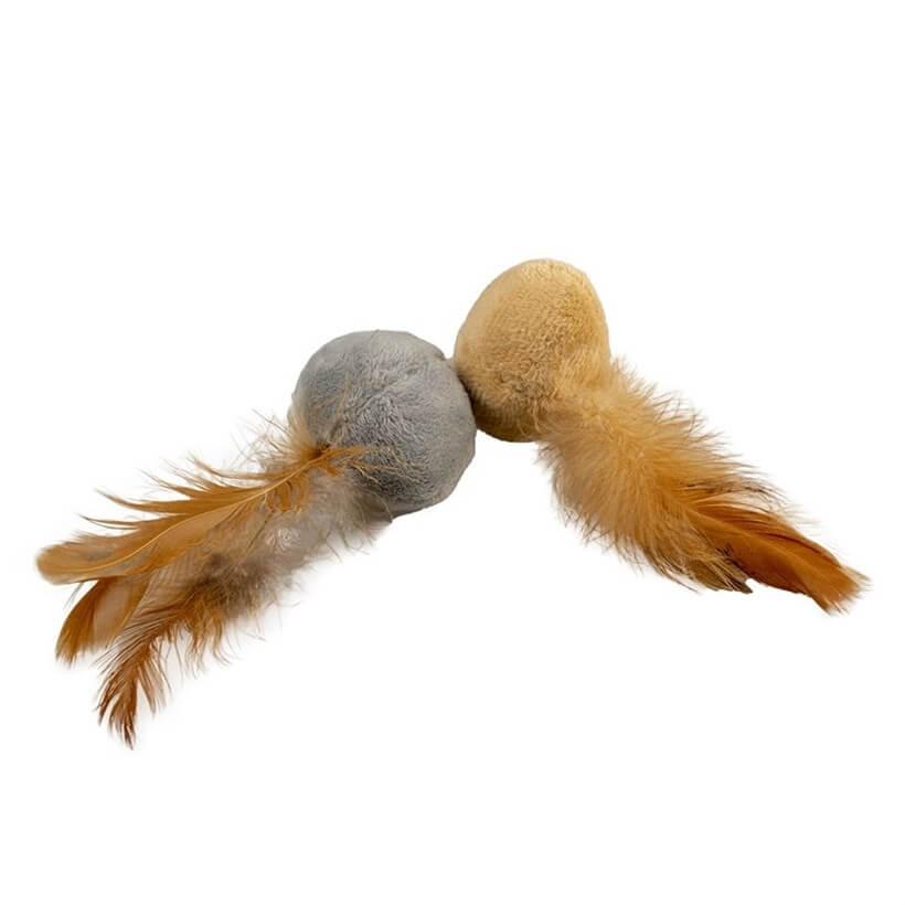 Duvo+ Catnipli Tüylü Top Kedi Oyuncağı 2'Li 12 X 4 X 5 Cm
