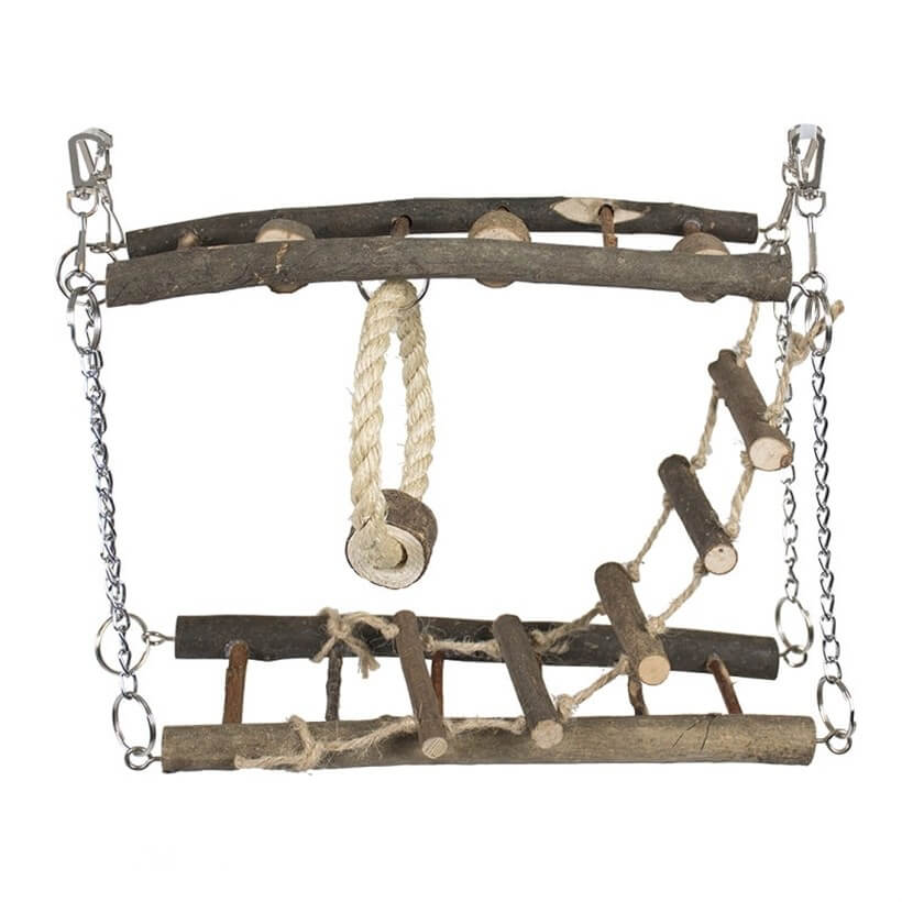 Duvo+ Kemirgenler İçin Doğal Ahşap Asma Köprü 27 X 17 X 7 Cm