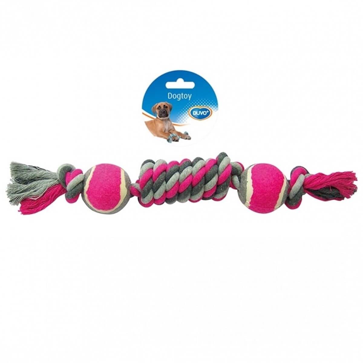 Duvo+ Simüle Düğümlü 2 Tenis Toplu Köpek Diş İpi 38 Cm