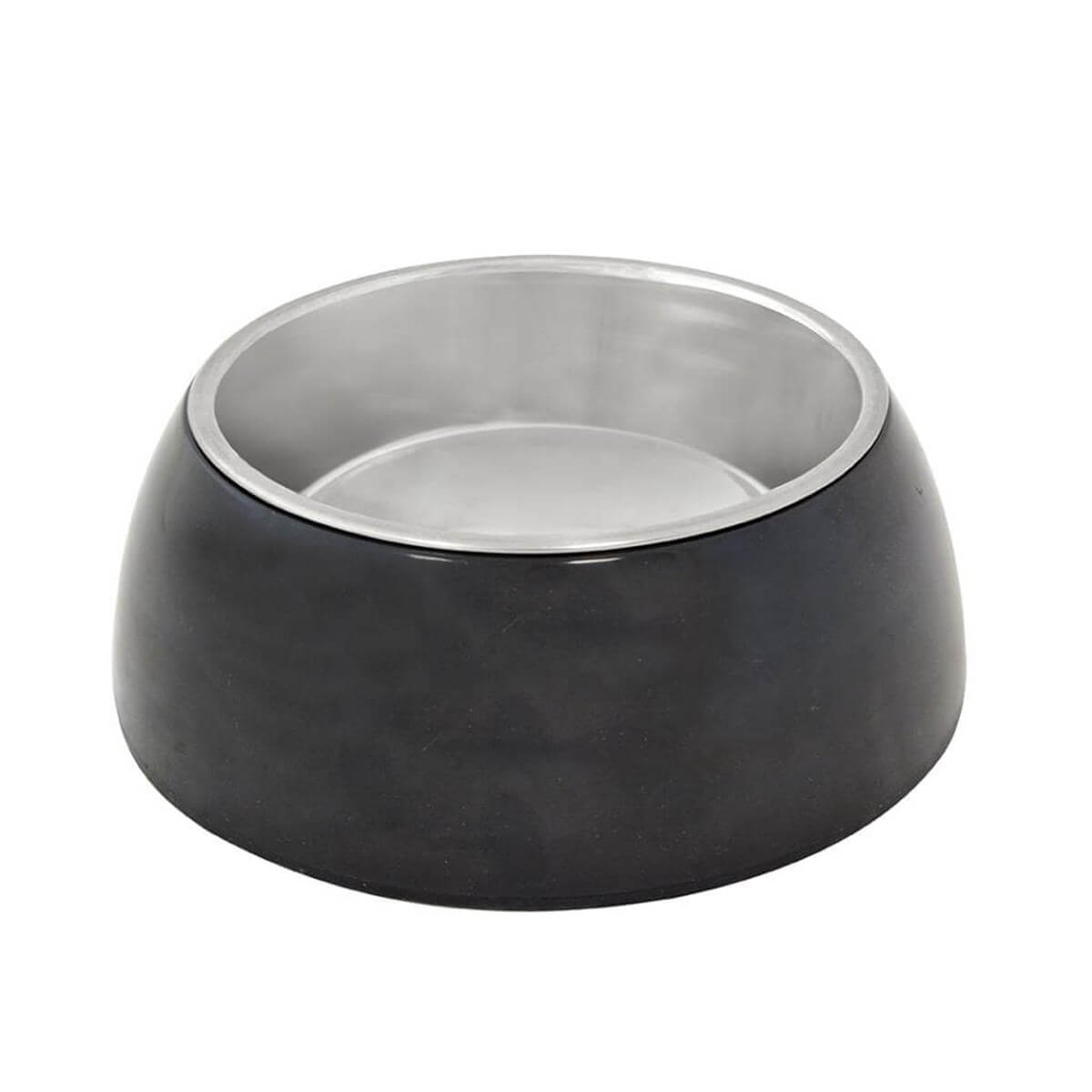 Duvo+ Socket Glossy Çelik Mama ve Su Kabı 15,8 Cm - 750 Ml Siyah