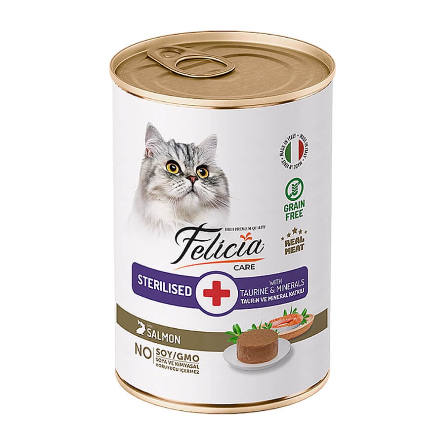 Felicia Kısır Tahılsız Somonlu Kedi Konserve 400 Gr