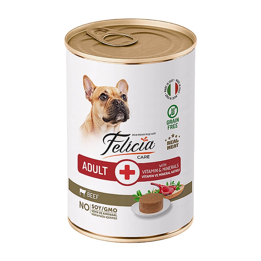 Felicia Yetişkin Tahılsız Biftekli Köpek Konserve 400 Gr