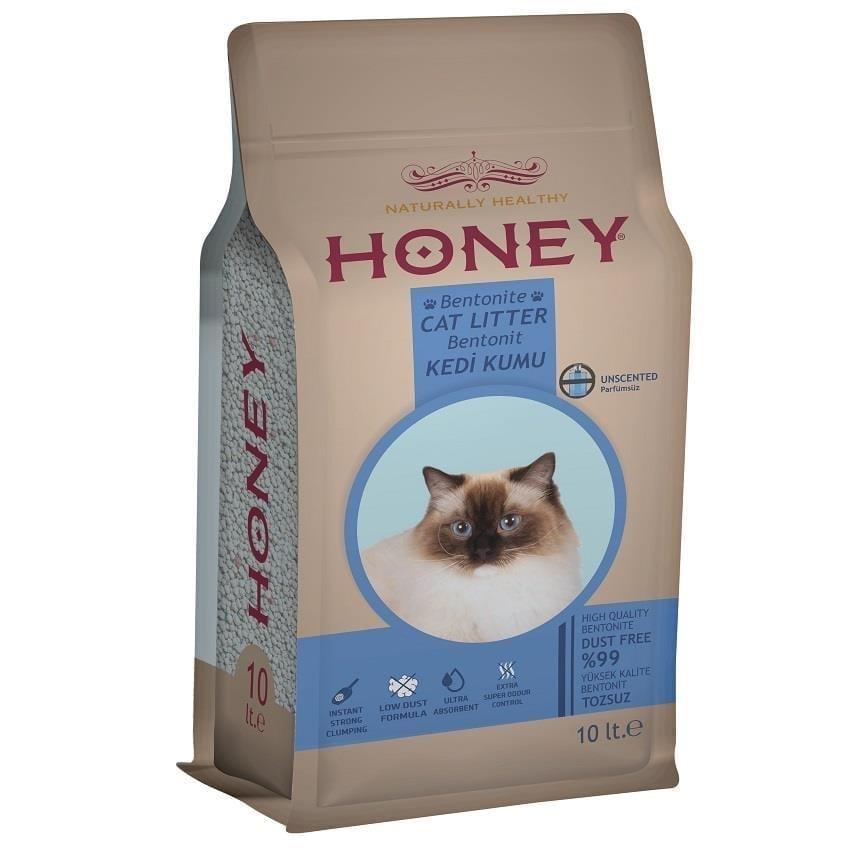 Honey Natural Karbonlu Kokusuz Kedi Kumu 10 Lt