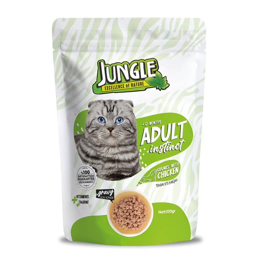 Jungle Pouch Kedi Tavuklu Jöleli Yaş Mama 100 Gr
