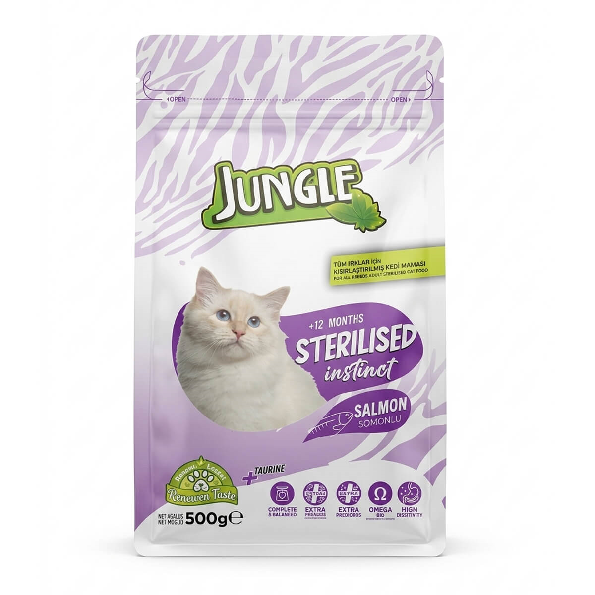 Jungle Sterilesed Somonlu Kısır Kedi Maması 500 Gr