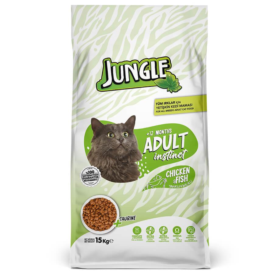 Jungle Tavuklu Balıklı Kedi Maması 15 Kg