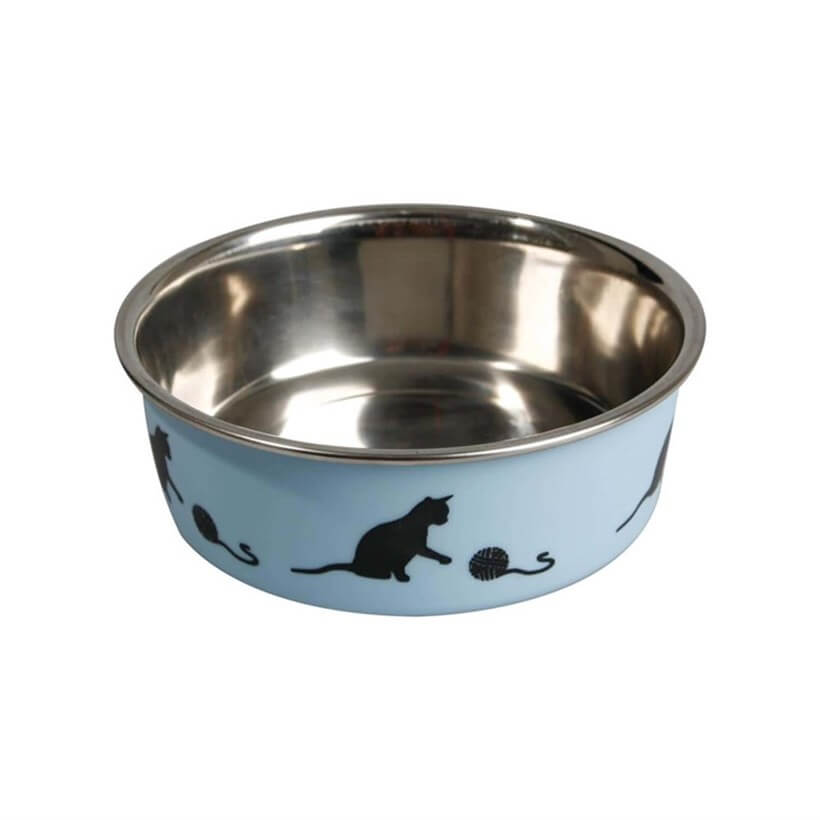 Karlie Bella Kedi Çelik Mama Kabı 10 Cm 0,16 Litre Mavi