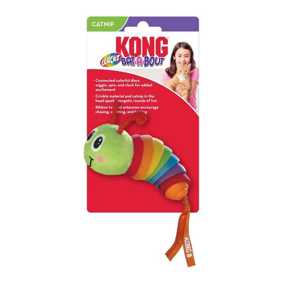 KONG Bat-A-Bout Clackz Tırtıl Kedi Oyuncağı