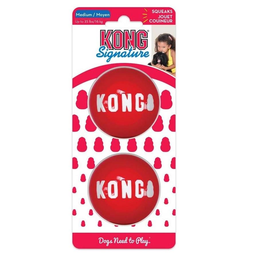 KONG Signature Ball Top Şeklinde Köpek Oyuncağı 2'Li Medium