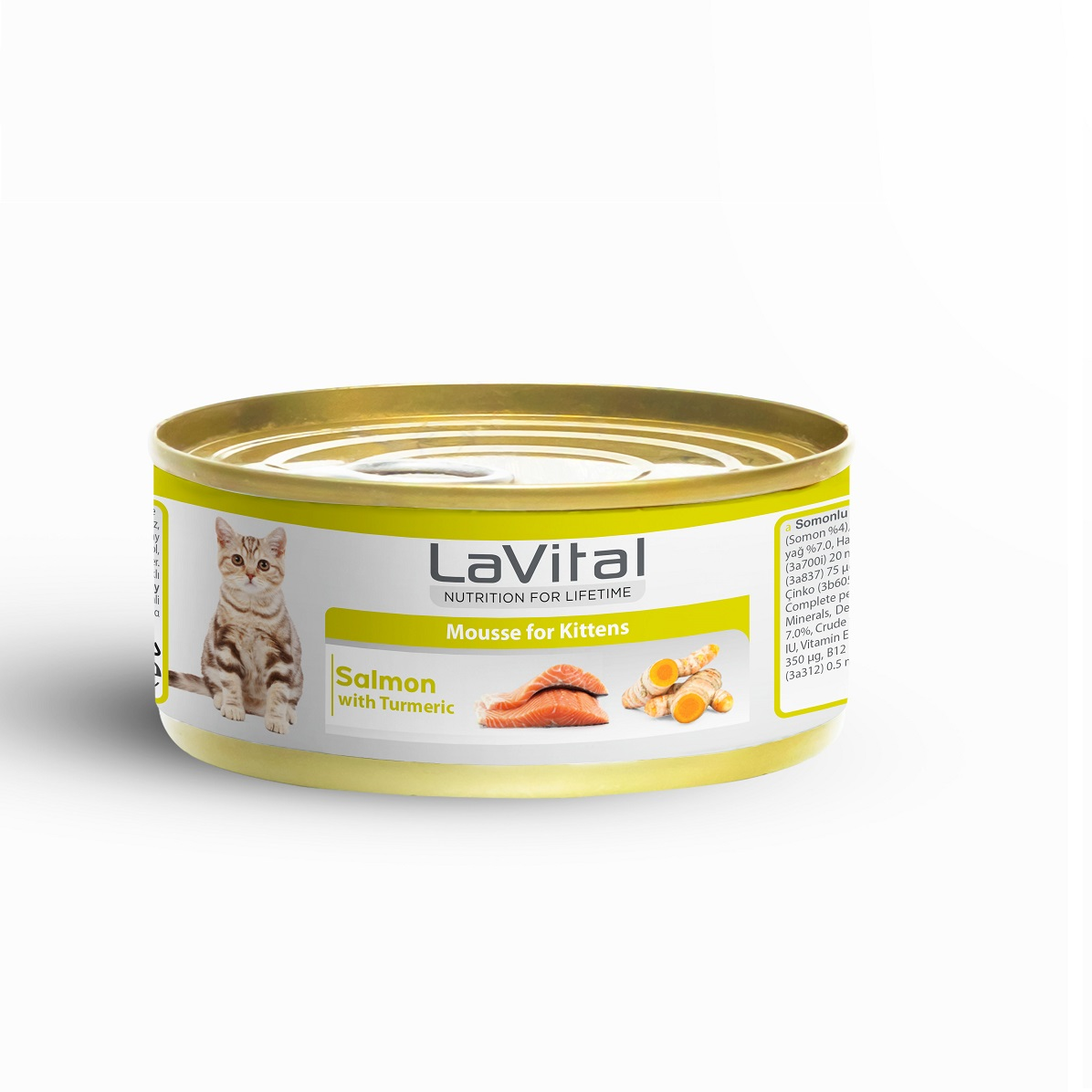 Lavital Somonlu ve Zerdeçallı Yavru Kedi Konservesi 85GR