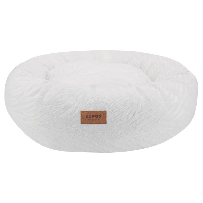 Lepus Luxe Donut Kedi ve Köpek Yatağı 60 Cm Beyaz