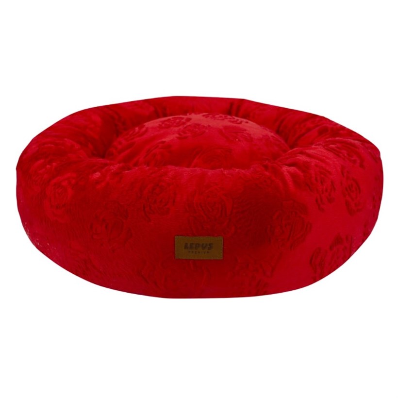 Lepus Luxe Donut Kedi ve Köpek Yatağı 60 Cm Kırmızı