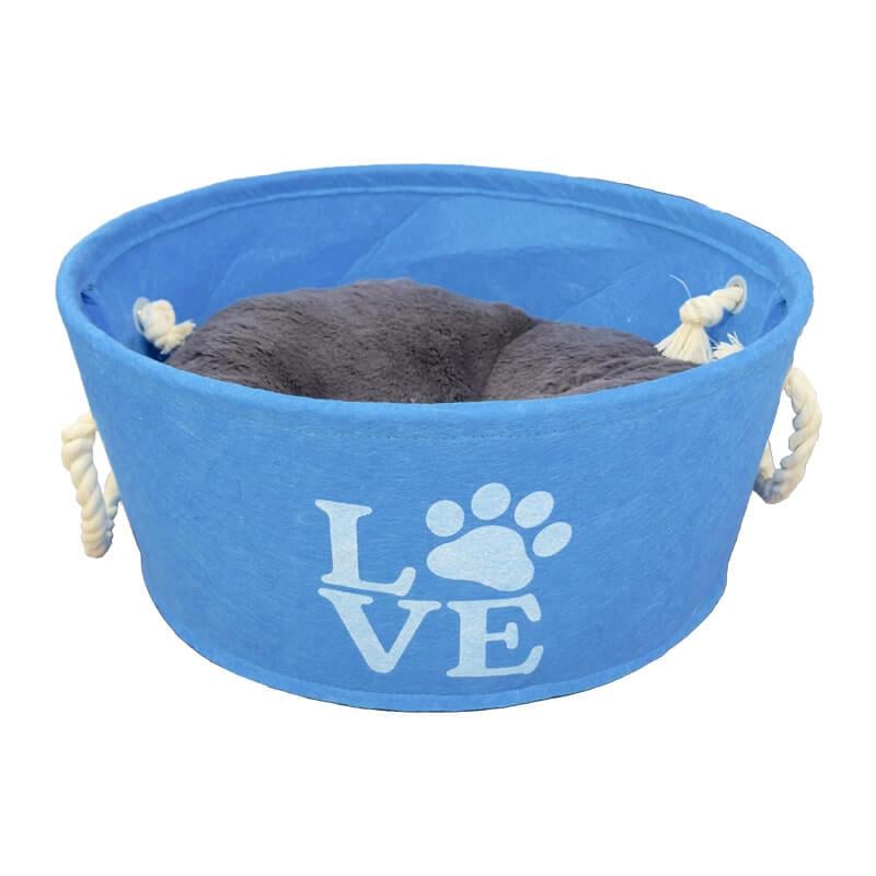 Lionpets Keçe Kedi Ve Köpek Yatağı 60 Cm Mavi