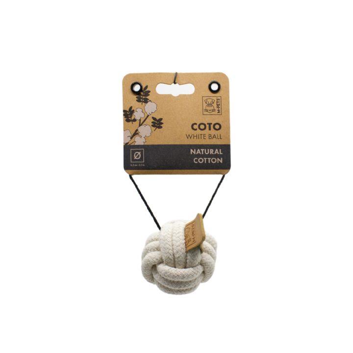 M-Pets Coto White Ball 6.5 Cm Orgü Top Köpek Oyuncağı