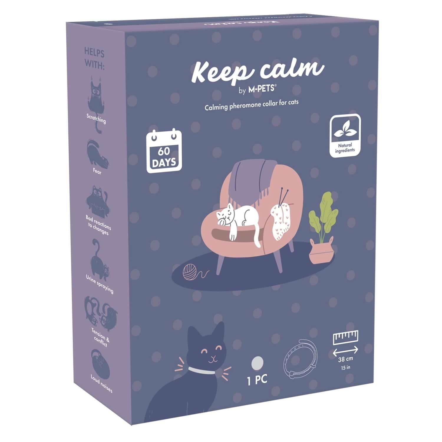 M-Pets Keep Calm Sakinleştirici Kedi Tasması
