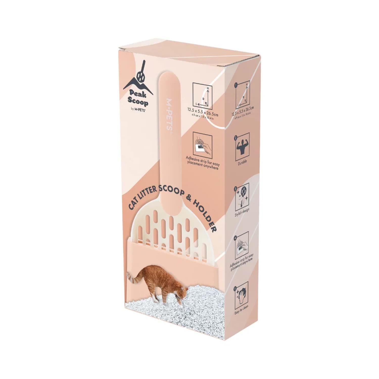 M-Pets Peak Kedi Kumu Küreği Seti Beyaz&Pembe