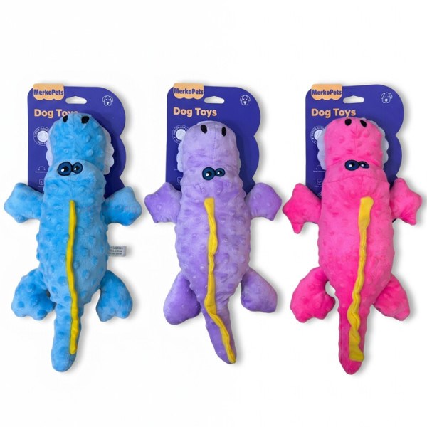 MerkoPets Timsah Sesli Peluş Köpek Oyuncağı 18x34cm