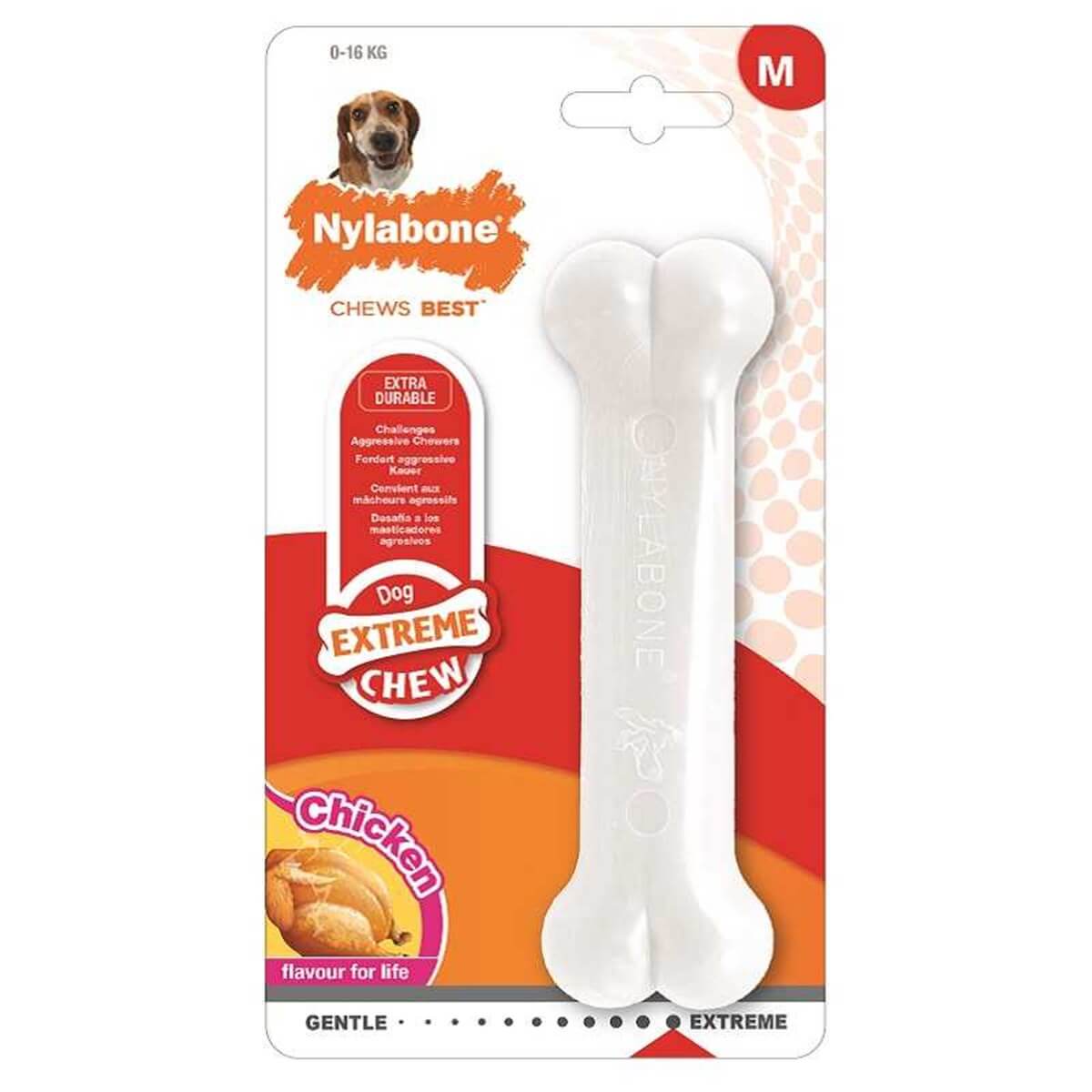 Nylabone Extreme Tavuk Aromalı Çiğneme Kemiği Medium