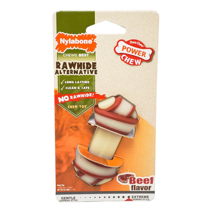 Nylabone Ny Ec Rawhide Knot Bone Beef XS