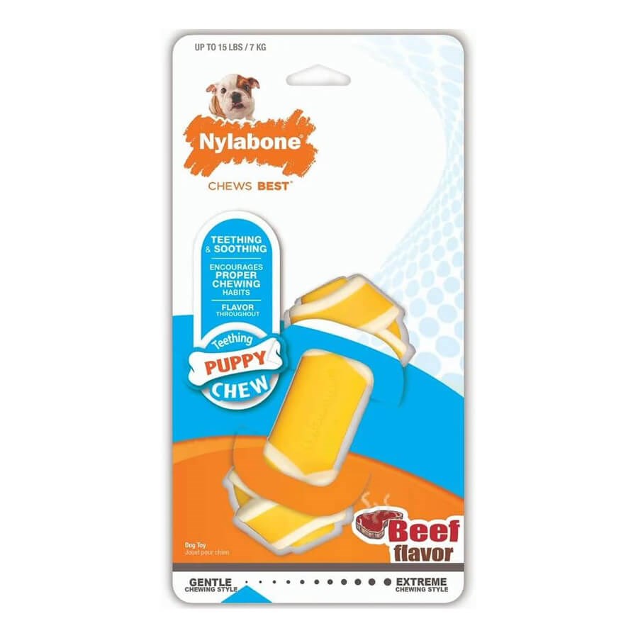 Nylabone Puppy Chew Rawhide Knot Beef Xs