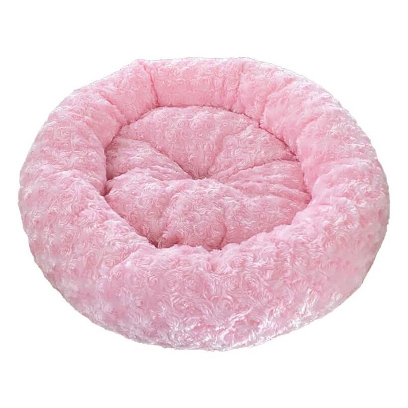 Pet Pretty Peluş Yuvarlak Kedi Köpek Yatağı Pembe 50x50