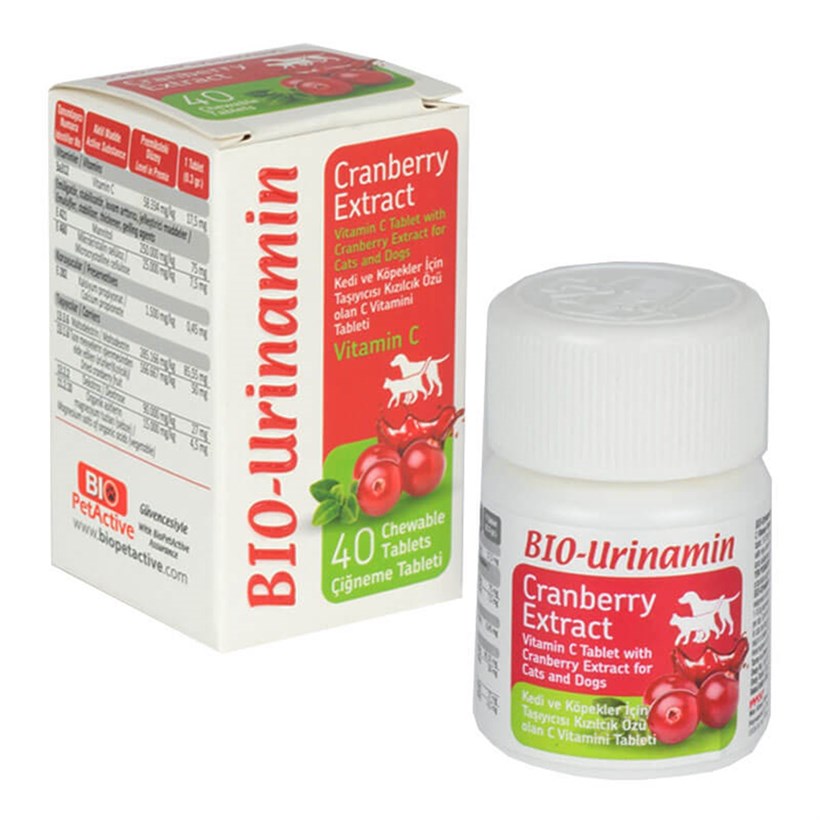 Pet Active Bio Urinamin Kızılcık Özlü C Vitamini 40 Tablet