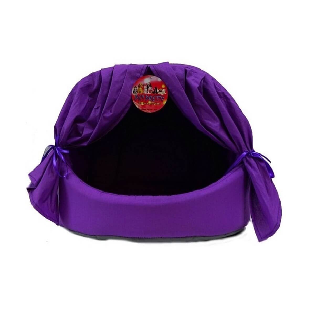 Pet Pretty Perdeli Kedi Yuvası Mor