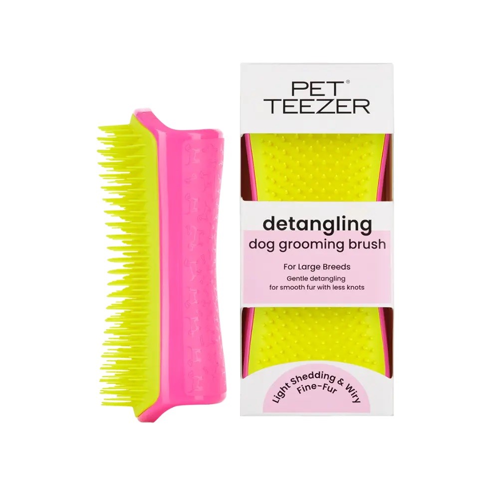 Pet Teezer Köpekler İçin Pembe / Sarı Tüy Açıcı Fırça