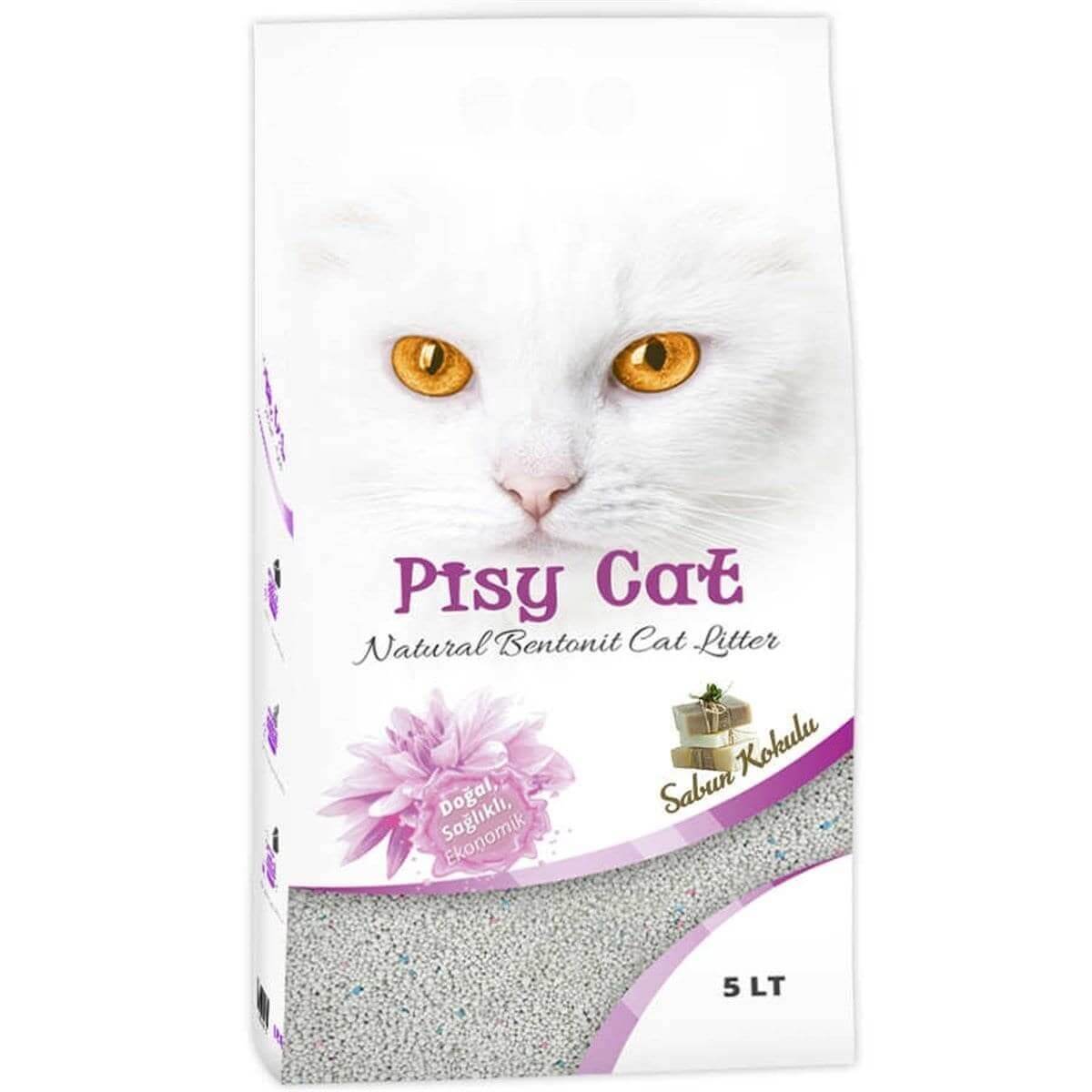PisyCat Sabunlu Topaklaşan İnce Kedi Kumu 5 Lt