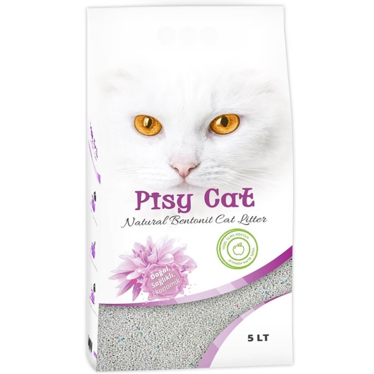 PisyCat Yeşil Elmalı Topaklaşan İnce Kedi Kumu 5 Lt