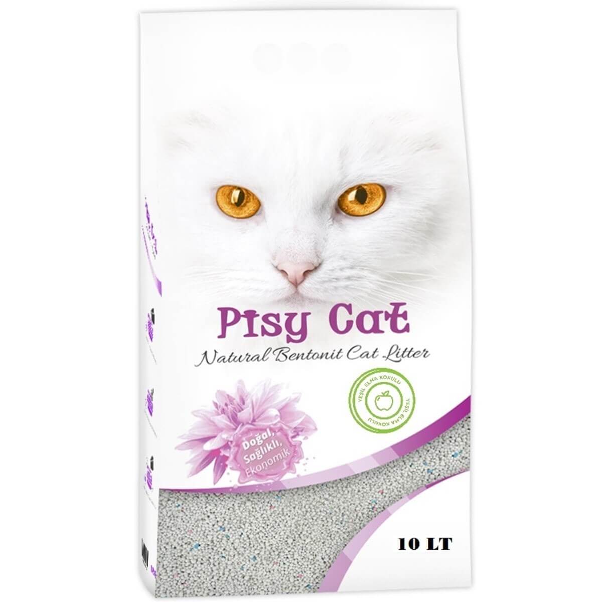 PisyCat Yeşil Elmalı Topaklaşan İnce Kedi Kumu 10 Lt