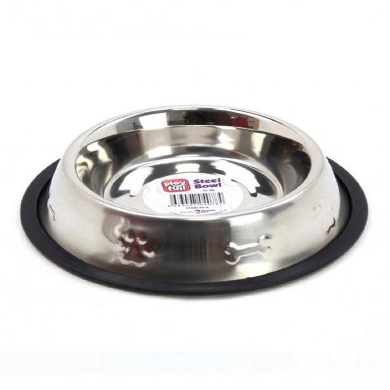 Playfull Desenli Çelik Mama ve Su Kabı 8 Oz