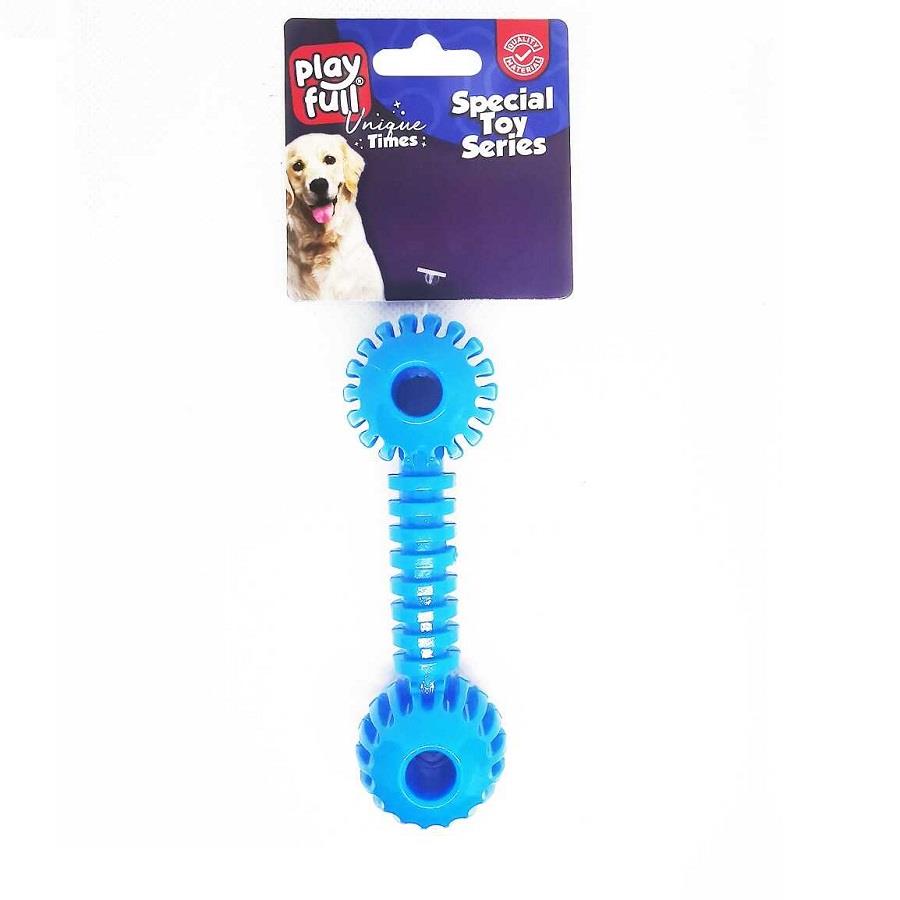 Playfull Dumbell Şeklinde Tırtıklı Köpek Oyuncağı 12x3,5 Cm