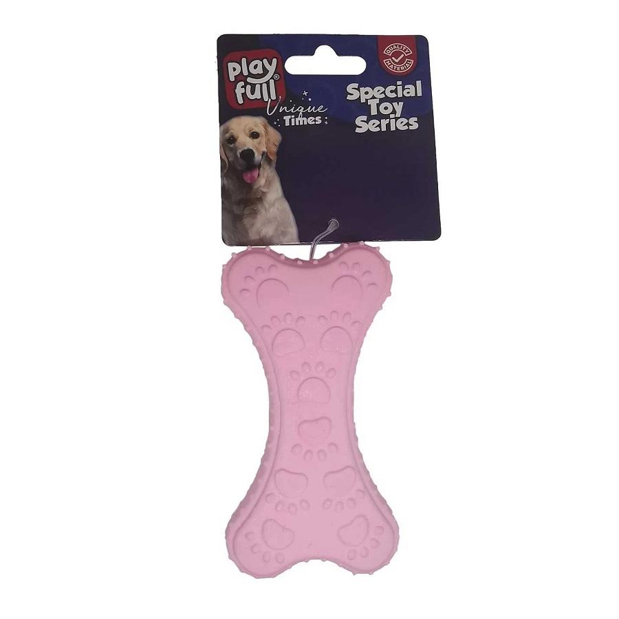 Playfull Kemik ŞeklindeTırtıklı Plastik Köpek Oyuncağı 10x5,5 Cm