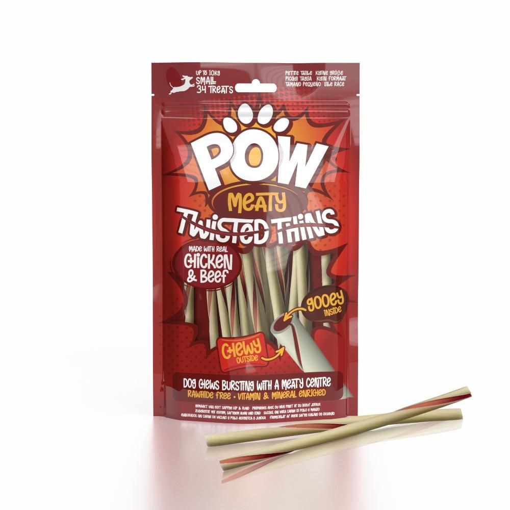 Pow Twisted Köpek Ödül Kemiği - Tavuk&Sığır 34 Adet/200g