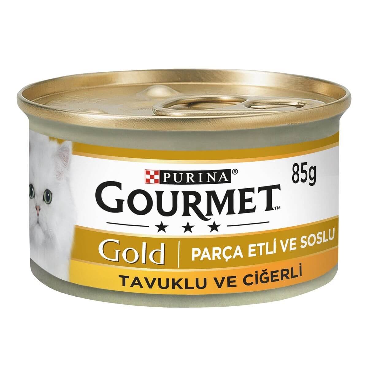 Gourmet Gold Parça Etli Soslu Tavuklu Ciğerli Kedi Konservesi 85 Gr