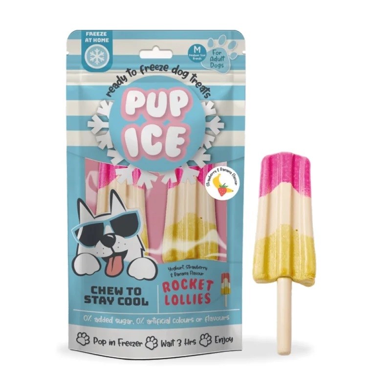 Pup Ice Dondurulabilir Köpek Ödülü - Çilek&Muz 2 Adet/90g